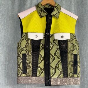 Leather Lime Green Vest size 6